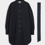 AP 306 Viscose Wool Oversized Shirt Black