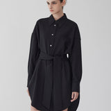 AP 306 Viscose Wool Oversized Shirt Black