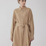 AP 306 비스코스울 오버사이즈 셔츠 (Beige)