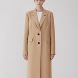 AP 303 Wool Silk Chesterfield Long Jacket