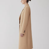 AP 303 Wool Silk Chesterfield Long Jacket