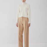 AP 304 Wool Silk Wide Pintuck Pants