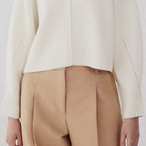 AP 304 Wool Silk Wide Pintuck Pants